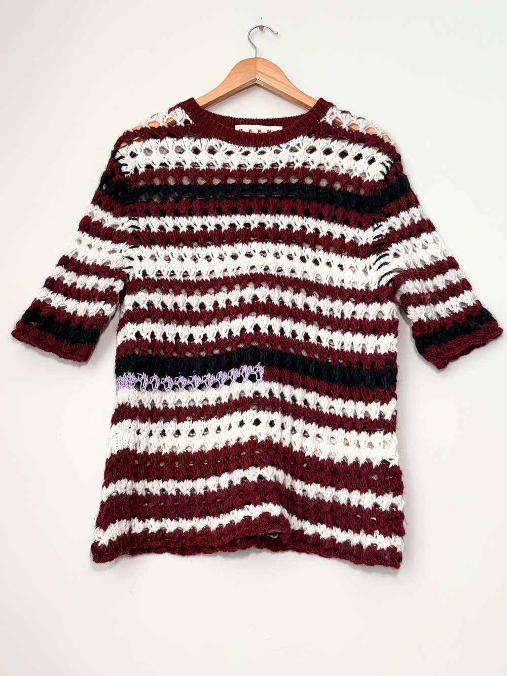 Marni Striped 3D Crochet Sweater Size 44